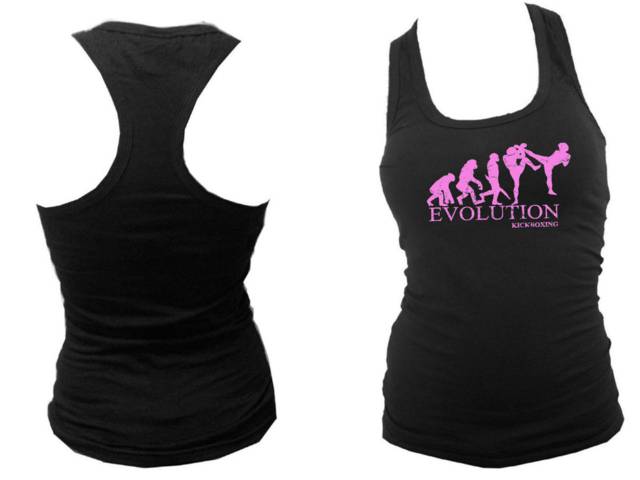 Kickboxing evolution distressed print women tank top L/XL